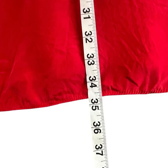 Alice Trixie NYC Silk Shift Dress M Cherry Red Keyhole Neck Bell Sleeve Cocktail - Picture 10 of 15